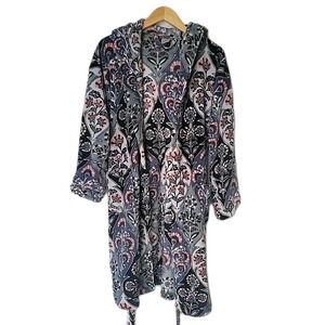Vera Bradley Ornate Bloom Hooded Fleece Wrap Robe, S/M Cottagecore Lounge